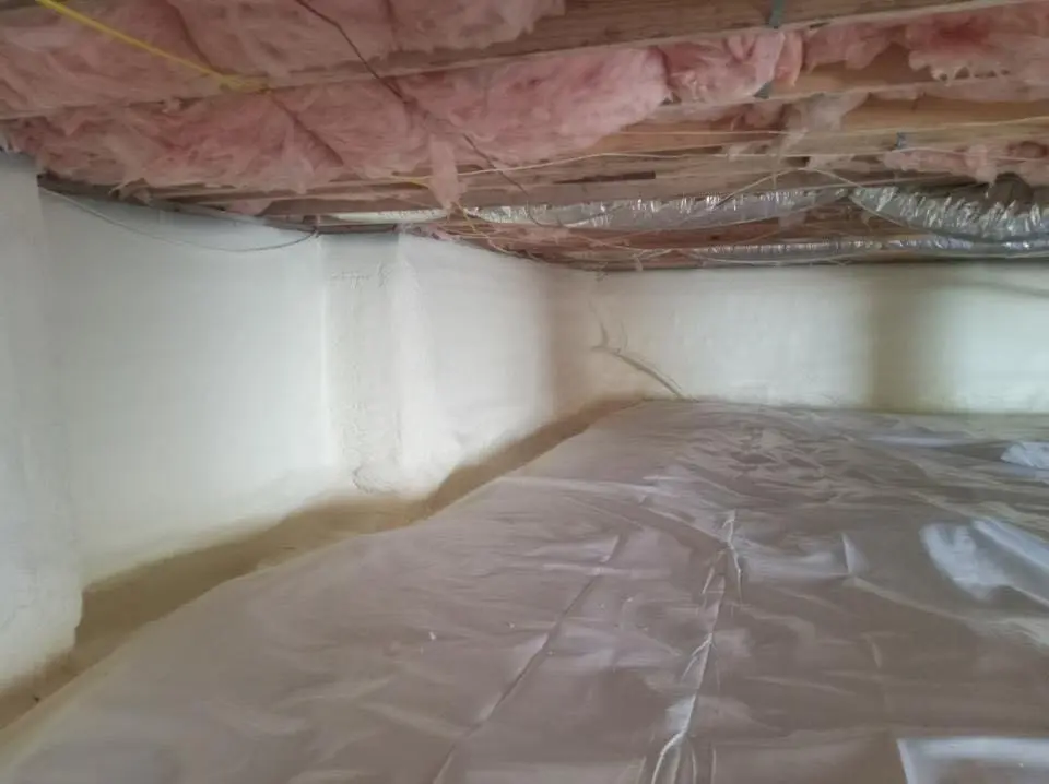 Crawl space encapsulation with closed-cell spray foam for Spray Foam Roofing in Oakton